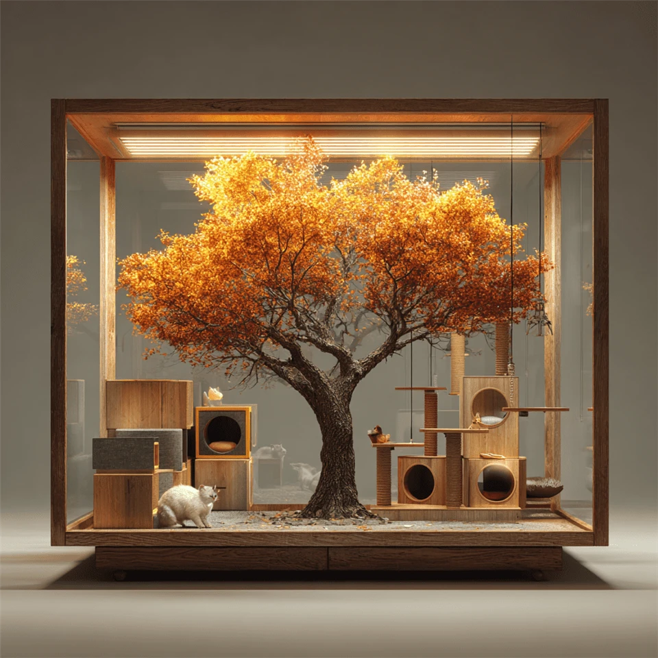 Artificial Autumn Maple Tree Cat Tree factory